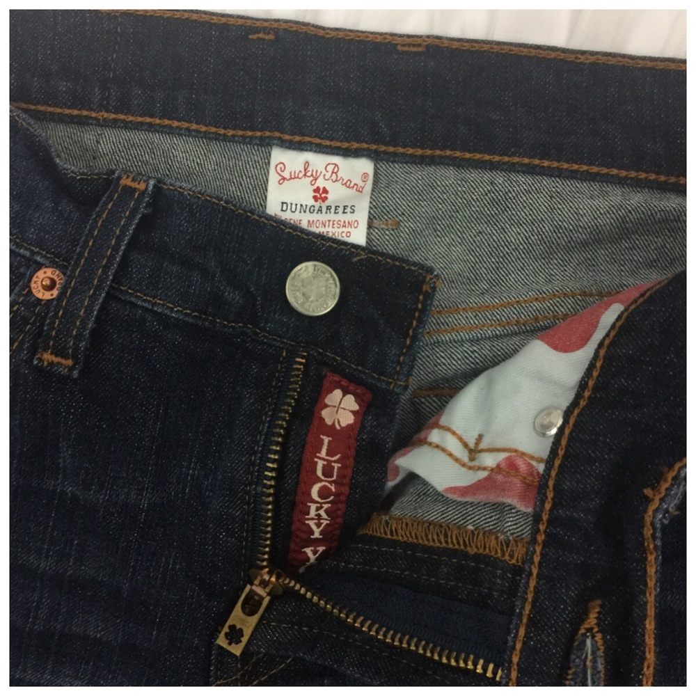 Lucky Brand DUNGAREE Heavy Denim OL’ Thunder Wash Color Lo Rise Flare Size 4/27